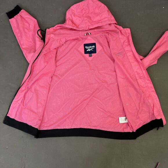 NWT Reebok Women's Windbreaker Jacket Laser Pink & Black XXL Retail $125 Charity - Picture 14 of 15